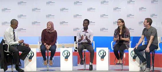 بالفيديو.. من هي الفتاة المصرية التي جلست بين أوباما ومؤسس “فيس بوك”؟