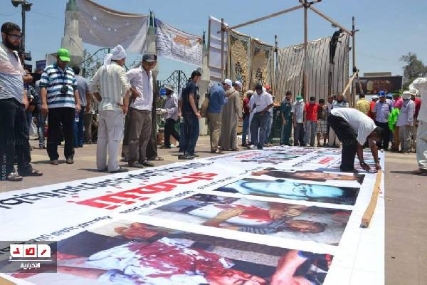 المئات من ثوار بني سويف في مسيرة الى رابعة العدوية