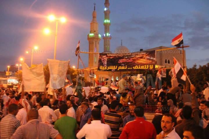 وقفة حاشدة بشمال سيناء لتأييد الرئيس محمد مرسي