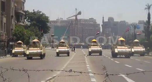 أمن العسكر ينتشر بمحيط التحرير استعدادا لذكري الانقلاب