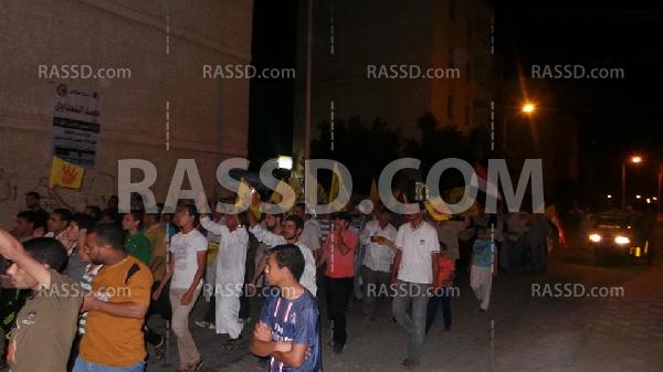 مسيرة ليلية في “برج العرب” تنديدًا بالانقلاب العسكري