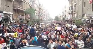 وقفة لأهالى كوم حمادة  في ذكرى مذبحة الحرس الجمهوري