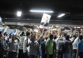 تظاهرة في المترو : السيسي كبير الديابة شال الدعم من الغلابة