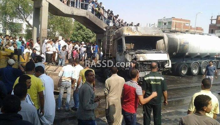 انتشال 6 جثث متفحمة في اشتعال سيارة مواد بترولية بالإسماعيلية