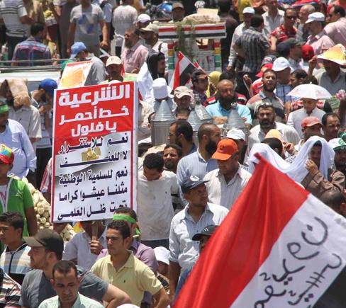 فيديو..مسيرة تأييد لمرسي بالوادي الجديد