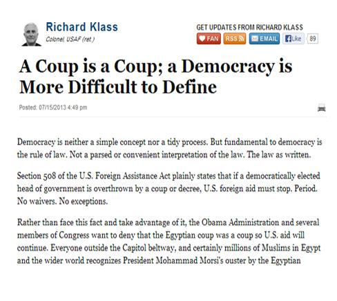 كاتب أمريكي: الانقلاب يخالف القانون