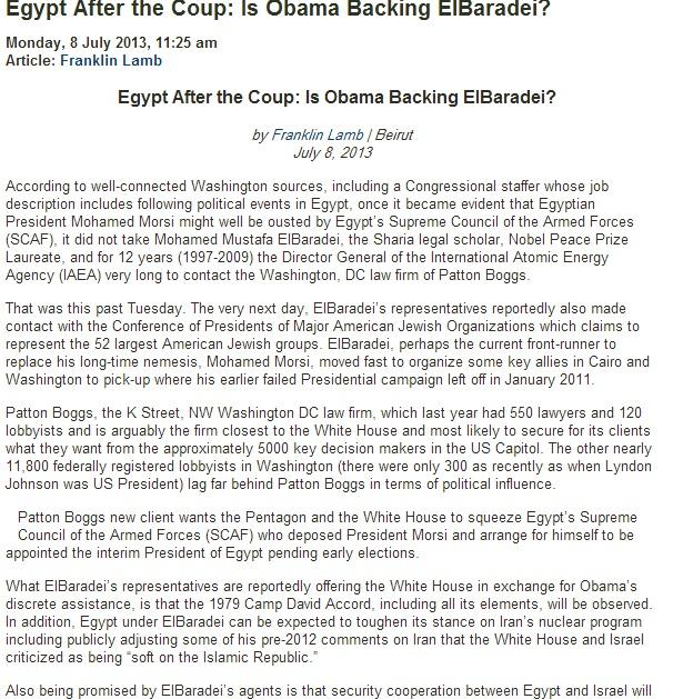 موقع نيوزيلندي: البرادعي اتصل بمنظمات يهودية لإقصاء مرسي