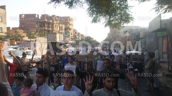 مسيرة تضامنية مع “غزة” في “المنصورية” بالجيزة