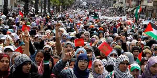 مسيرة حاشدة تضمانية لغزة بالمغرب