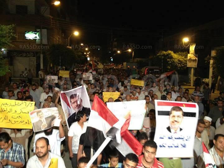 مسيرة مناهضة للانقلاب ببنى سويف