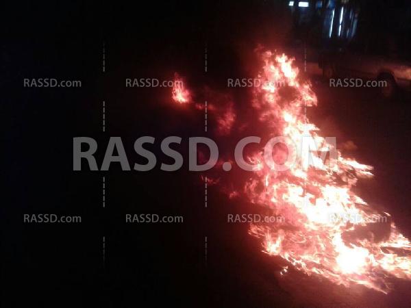 مجهولون يقطعون طريق”مصطفى النحاس” بالإطارات المشتعلة