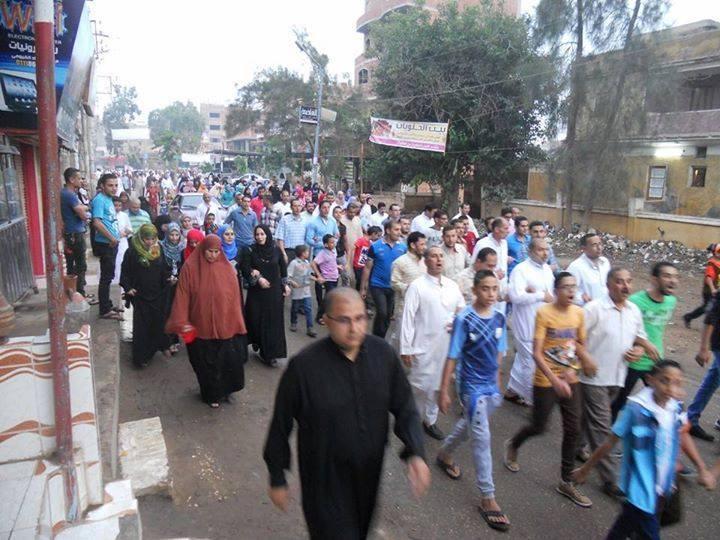 مسيرة لشباب ضد الانقلاب بالمنصورة تضامنا مع غزة