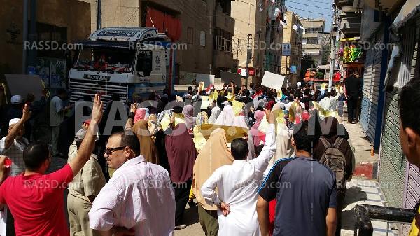 مسيرة بالمنزلة بالدقهلية رفضا للعدوان على غزة