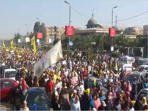 حلميه الزيتون بالقاهرة تنتفض تضامنا مع غزة