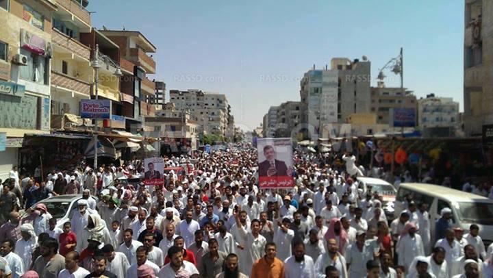 مرسى مطروح تشارك في مليونية “مصر ضد الانقلاب”