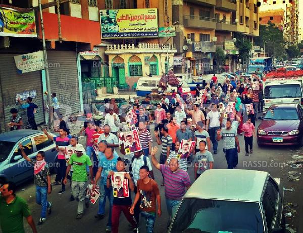 مسيرة حاشدة تجوب شوارع “الهرم” بالجيزة