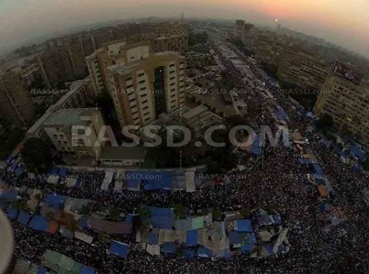 أول صورة من الفضاء لاعتصام رابعة العدوية