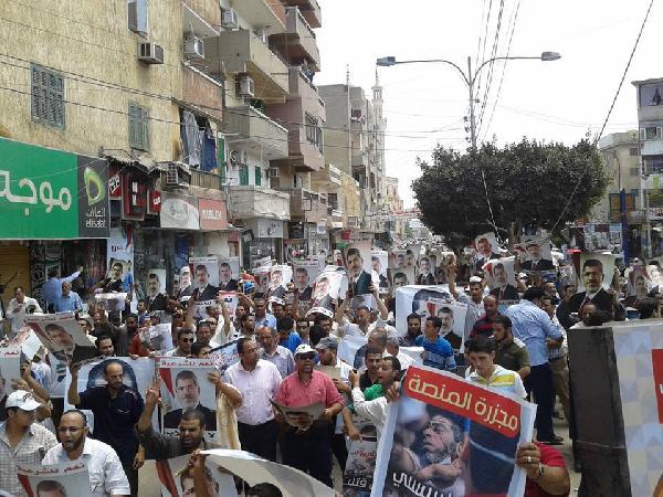 تظاهرات حاشدة بكفر الشيخ تنديداً بالانقلاب