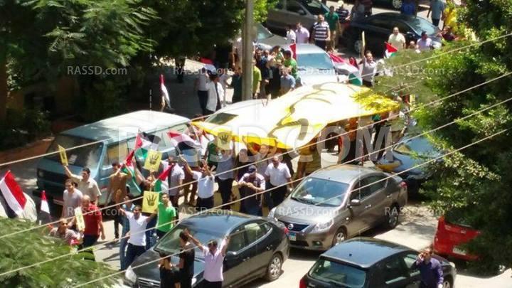 مسيرة داعمة للشعب الفلسطيني تجوب شوارع مدينة  نصر