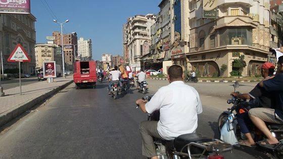 مسيرة رافضة للانقلاب بالدراجات البخارية بدمياط