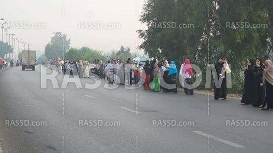 سلسلة بشرية على طريق القاهرة – أجا رفضًا لسياسات الانقلاب