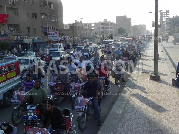 مسيرة بالدراجات النارية بالفيوم لرفض الانقلاب