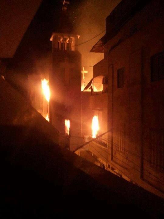 اندلاع حريق بكنيسة بأسيوط