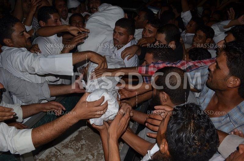 أبوالمطامير يشيع جنازة الشهيد الخامس منذ الإنقلاب العسكرى