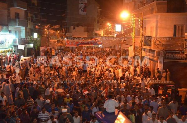 مسيرة حاشدة لرفض الانقلاب بالمنيا