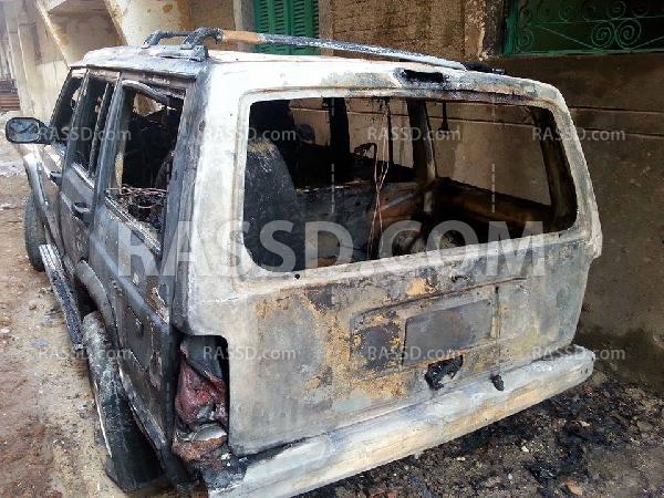 مجهولون يشعلون النيران في سيارة عضو حملة السيسي بالشرقية