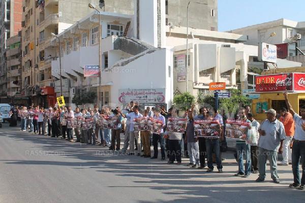 رافضي الانقلاب بعرب الأسكندرية يواصلون سلاسلهم البشرية