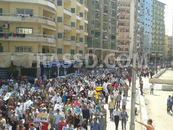 مظاهرة حاشدة من مسجد الإيمان بالمنصورة رفضاً للانقلاب