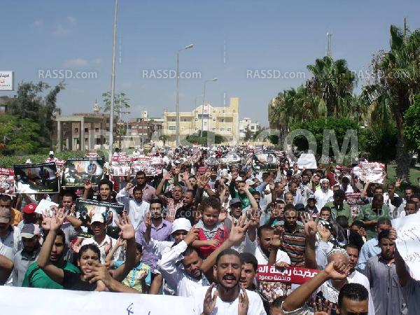 أهالي برج العرب يتظاهرون في جمعة الشهداء ضد الانقلاب