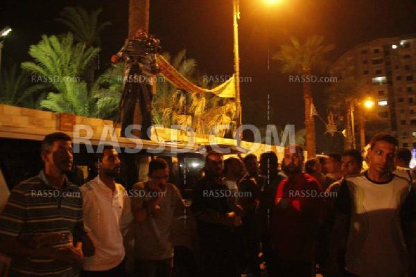 رافضو الانقلاب بحلوان يجبرون طاقم المحور على تصوير المسيرة