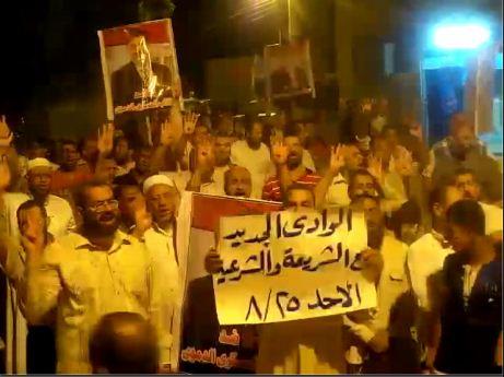 شاهد بالبث المباشر.. مسيرة ليلية بالوادي الجديد ضد الانقلاب