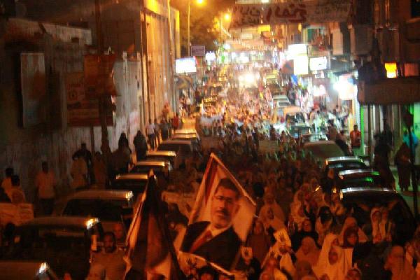 مسيرة بمنطقة الرمل بالأسكندرية لرفض الانقلاب العسكري