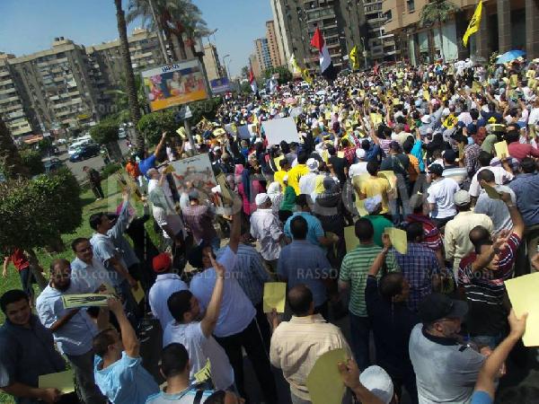 تجمع مسيرات مدينة نصر في الأوتوستراد ضد الانقلاب