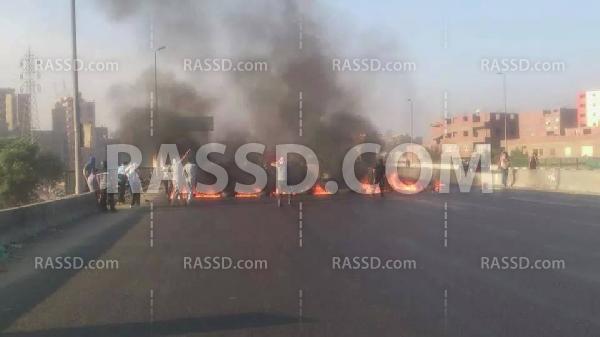 مجهولون يقطعون الطريق الدائري بالوراق