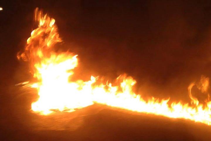 مجهولون يقطعون طريق أبو حماد الزقازيق