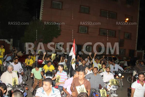 شباب ضد الانقلاب تنظم مسيرة بالدراجات النارية  في طهطا