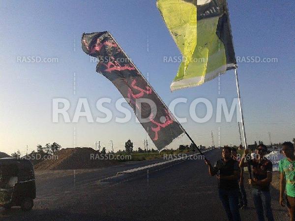 سلسلة بشرية على الطريق الدولي بكفر الشيخ