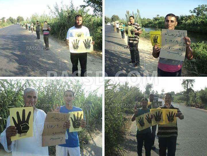 سلسلة بشرية بالبحيرة لأعضاء التحالف الشعبي لدعم الشرعية