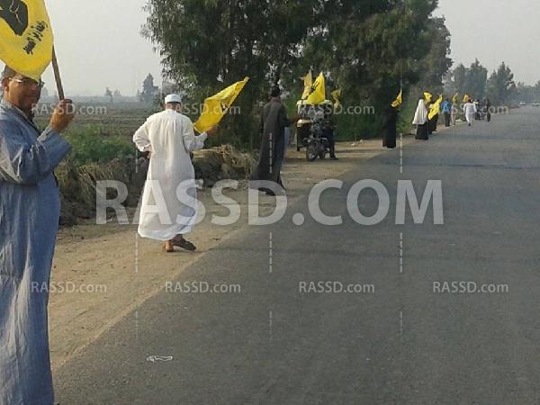 سلسلة بشرية في كفر الشيخ تنديدًا بانقطاع الكهرباء