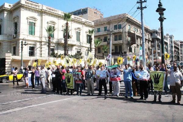 رافضو الانقلاب بالأسكندرية يتظاهرون ضد الانقلاب