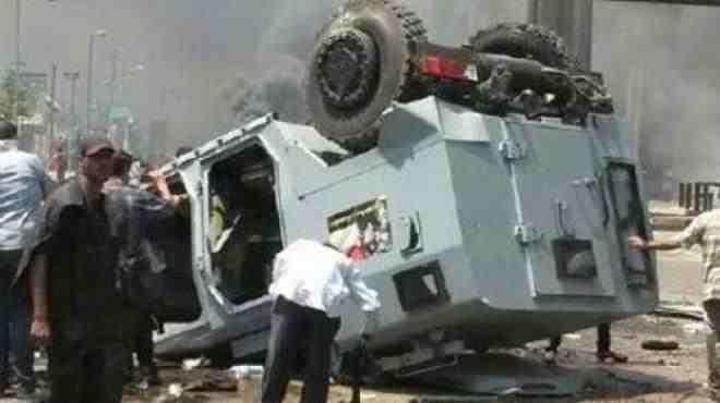 أسماء المصابين في حادث انقلاب مدرعة شرطة بالزعفرانة