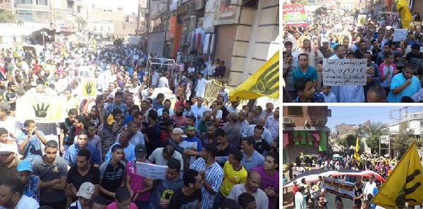 أربع مسيرات حاشدة بالمنيا في جمعة الوفاء لدماء الشهداء