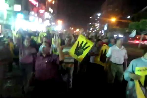 بث مباشر لتظاهرات رافضي الانقلاب بالهرم