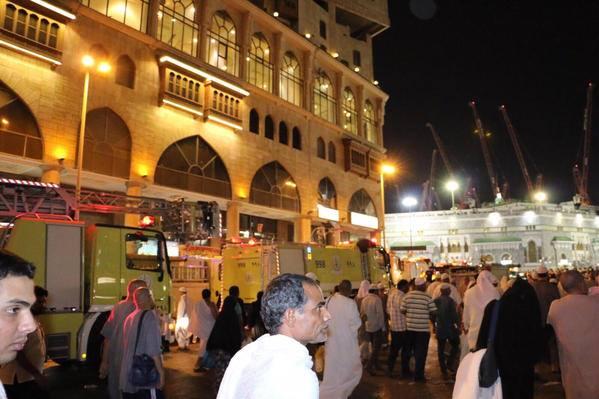 إخلاء 1028 حاجًا آسيويًا من فندق بمكة المكرمة بعد نشوب حريق