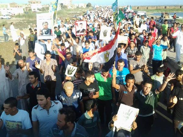 مسيرة حاشدة للتنديد بحملة الاعتقالات بـ” البرلس”