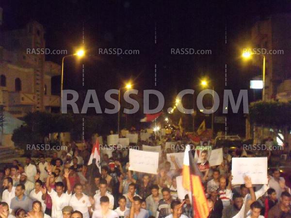 مسيرة حاشدة لرفض الانقلاب ببرج العرب